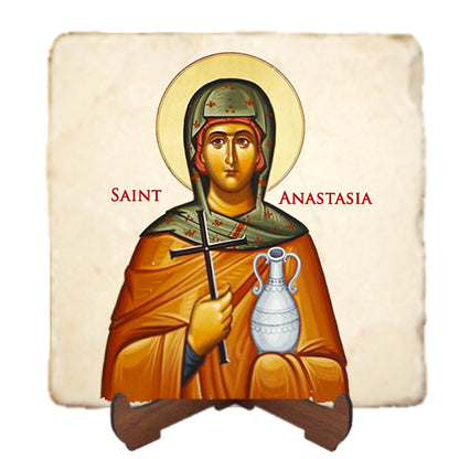St.Anastasia Icon,Women Saint,Marble Icon,Handmade,Prayer gift,Christian Icon for healers