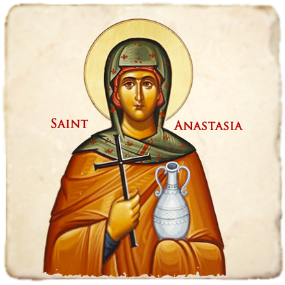St.Anastasia Icon,Women Saint,Marble Icon,Handmade,Prayer gift,Christian Icon for healers