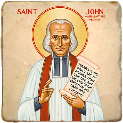 St.John Vianney Icon,Men Saints,Marble Icon,Handmade,Prayer gift,Christian Icon