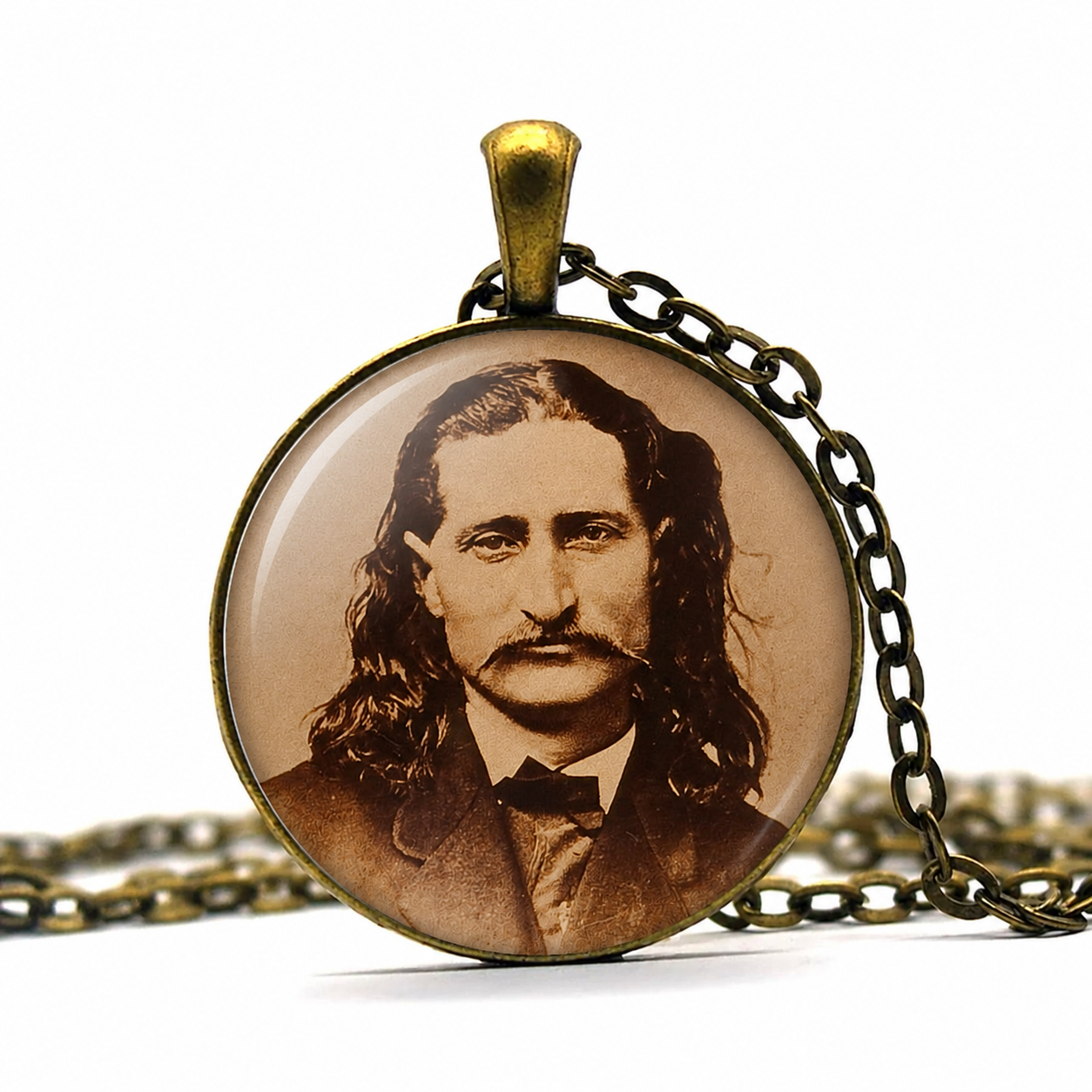 WILD BILL HICKOK Necklace,Folk Hero,Old West,Gunfighter,Frontiersman,Soldier,Scout, Lawman,Gambler,Art Pendant Necklace