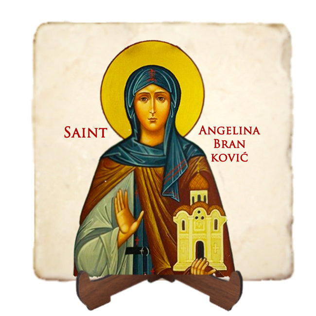 St.Angelina Branković of Serbia Icon,Women Saint,Marble Icon,Handmade,Prayer gift,Christian Icon