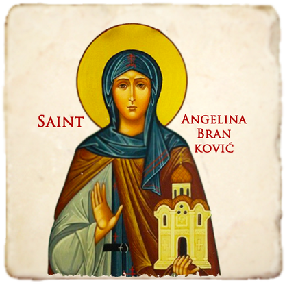 St.Angelina Branković of Serbia Icon,Women Saint,Marble Icon,Handmade,Prayer gift,Christian Icon