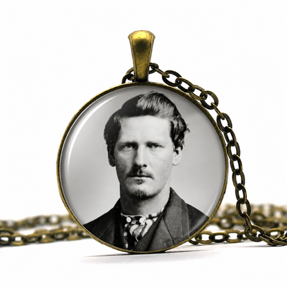 WYATT EARP Necklace,Old West,Lawman, Gambler,Dodge City,Deadwood,Tombstone,O.K. Corral,Art Pendant Necklace