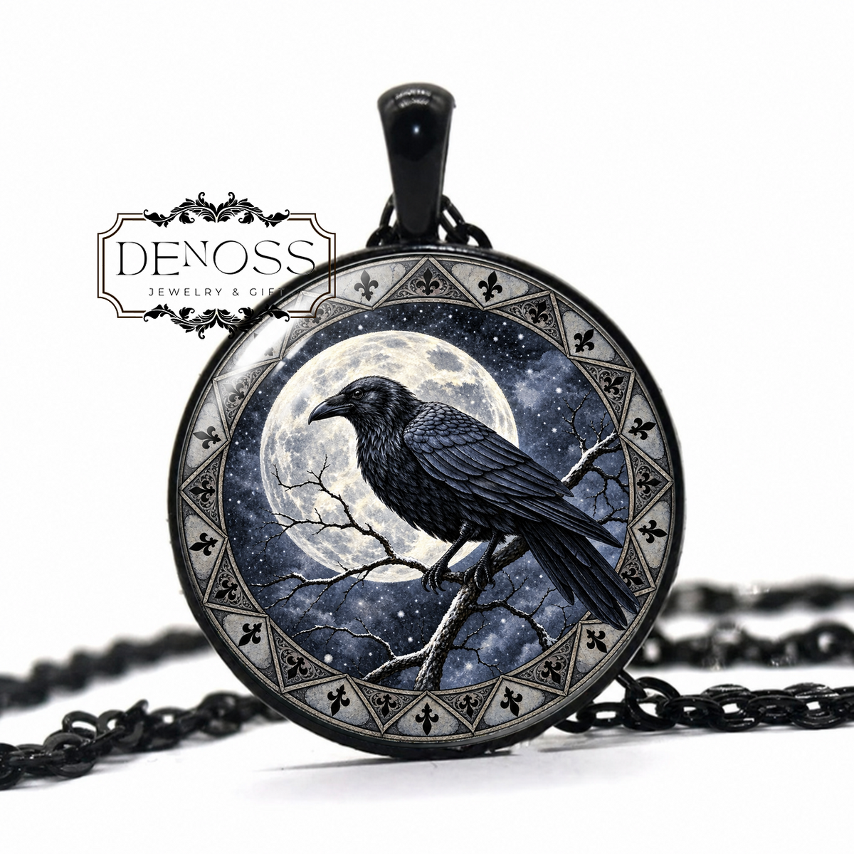 Black Crow Necklace,Raven Gothic Gift,Spiritual Keepsake Gift