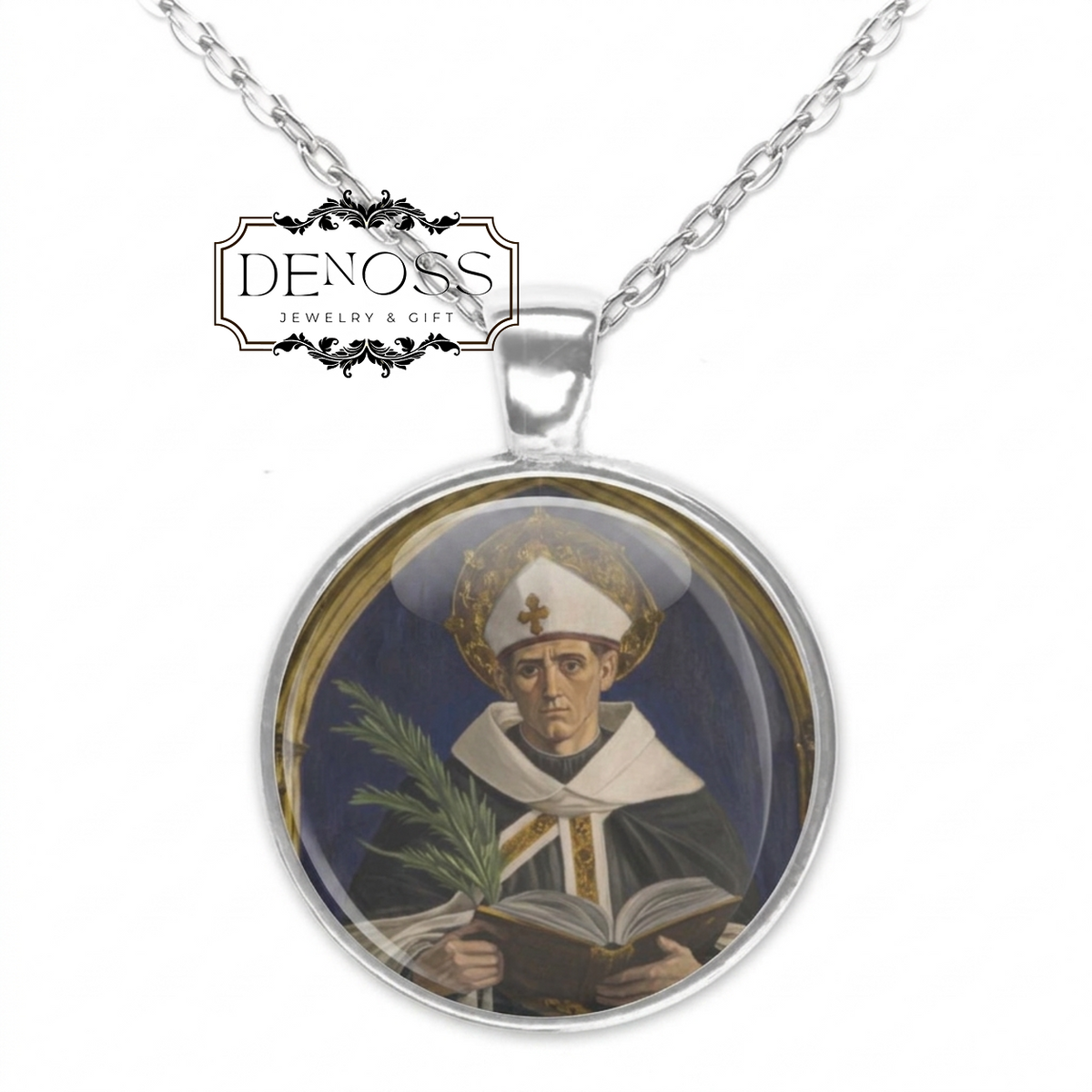 Saint Albert The Great Catholic Necklace,Religious Patron Pendant,Catholic Medal