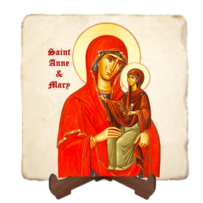 St. Anne Icon,Women Saint,Marble Icon,Handmade,Prayer gift,Christian Icon