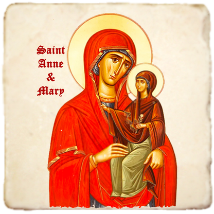 St. Anne Icon,Women Saint,Marble Icon,Handmade,Prayer gift,Christian Icon