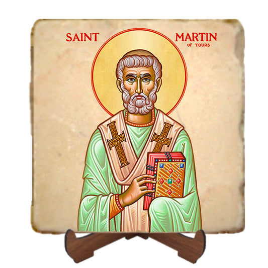 St.Martin of Tours Icon,Men Saints,Marble Icon,Handmade,Prayer gift,Christian Icon