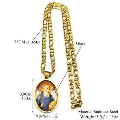 Saint Benedict,Catholic Necklace,Religious Gift Jewelry