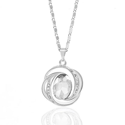 Romantic design women’s jewelry set with silver white crystal stone
