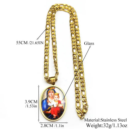 Virgin Mary Hold Baby,Christian Necklace,Religious Gift Jewelry