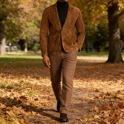 Turn-down Collar Solid Color Men Jacket - Denoss