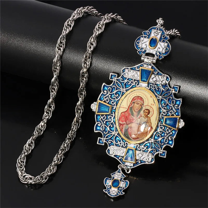 Holy Cross Byzantine Art Long Necklace