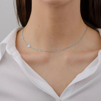 Personalized with Heart Two Initial Gift Necklace