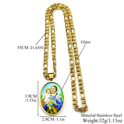 St.Joseph Christian Necklace,Religious Gift Jewelry
