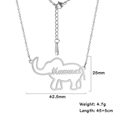 Elephant Name Necklace,Protective Jewelry