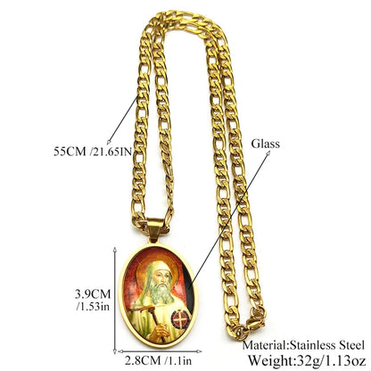 Saint Benedict,Christian Necklace,Religious Gift Jewelry