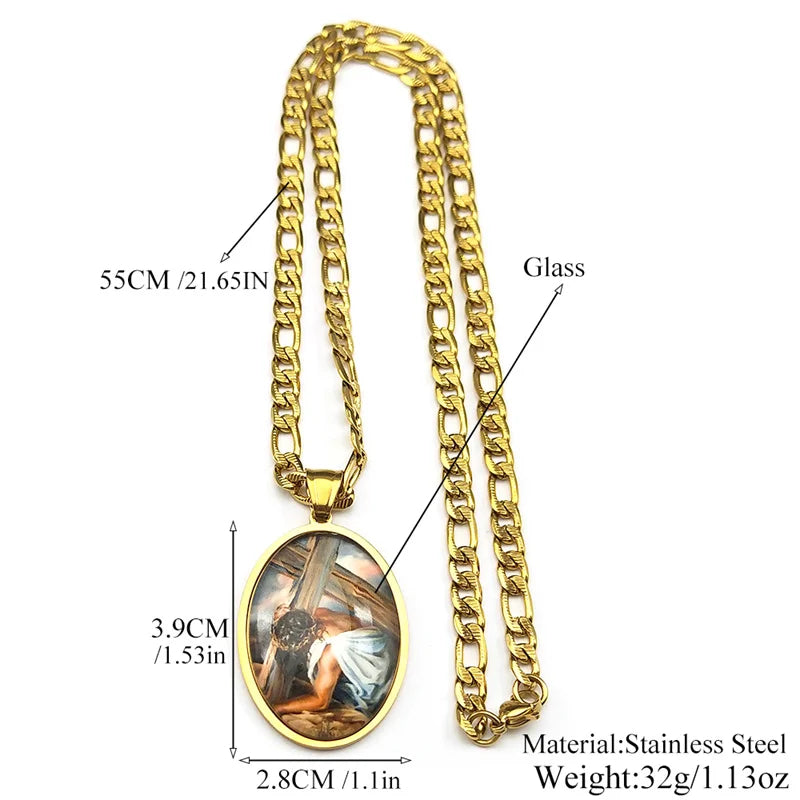 Jesus Cross Crucifix,Christian Necklace,Religious Gift Jewelry