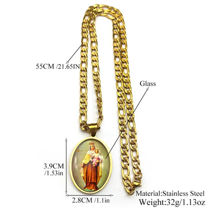Virgin Mary and Baby Jesus,Christian Necklace,Religious Gift Jewelry