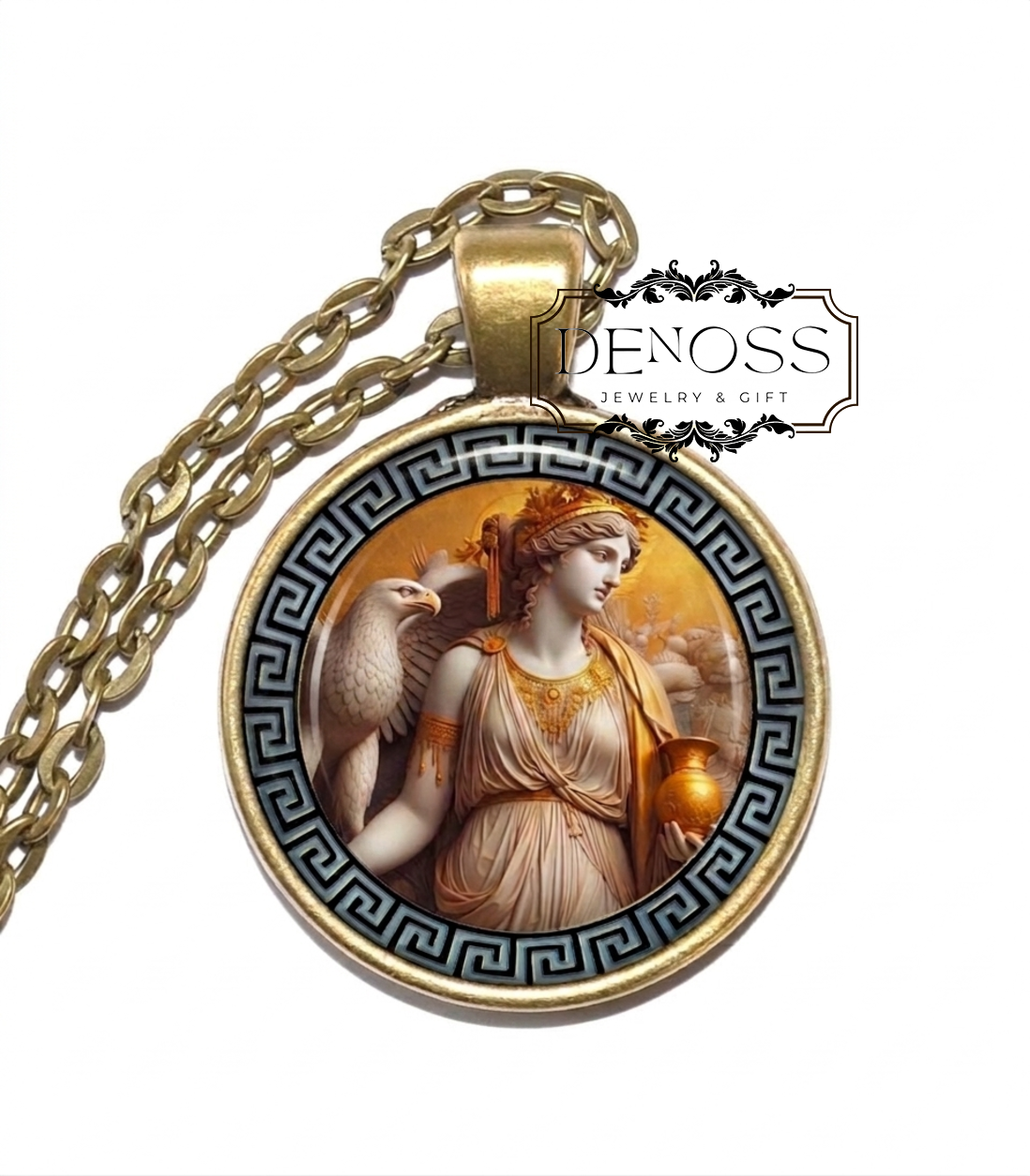 HEBE Necklace,Goddess of Youth,Goddess of the Young Bride,Personification of Eternal Beauty,Cupbearer,Ambrosia,Glass Pendant