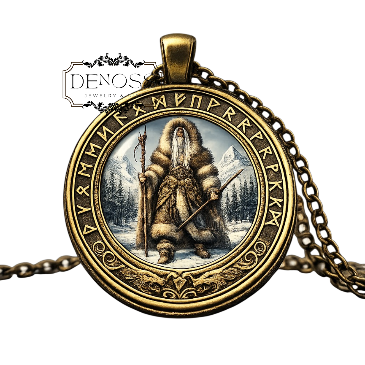 SKADI Necklace,Norse Goddess,Goddess of Hunting,Goddess of Winter,Goddess of Judgement,Vikings,Scandinavian,Glass Pendant