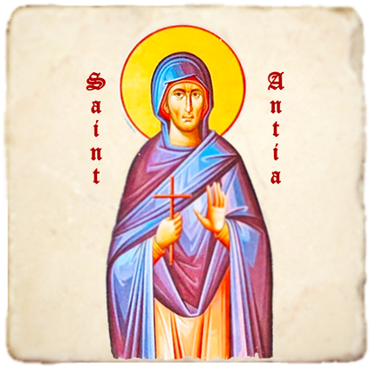 St.Antia Icon,Women Saint,Marble Icon,Handmade,Prayer gift,Christian Icon