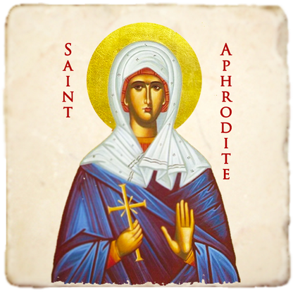 St.Aphrodite Icon,Women Saint,Marble Icon,Handmade,Prayer gift,Christian Icon