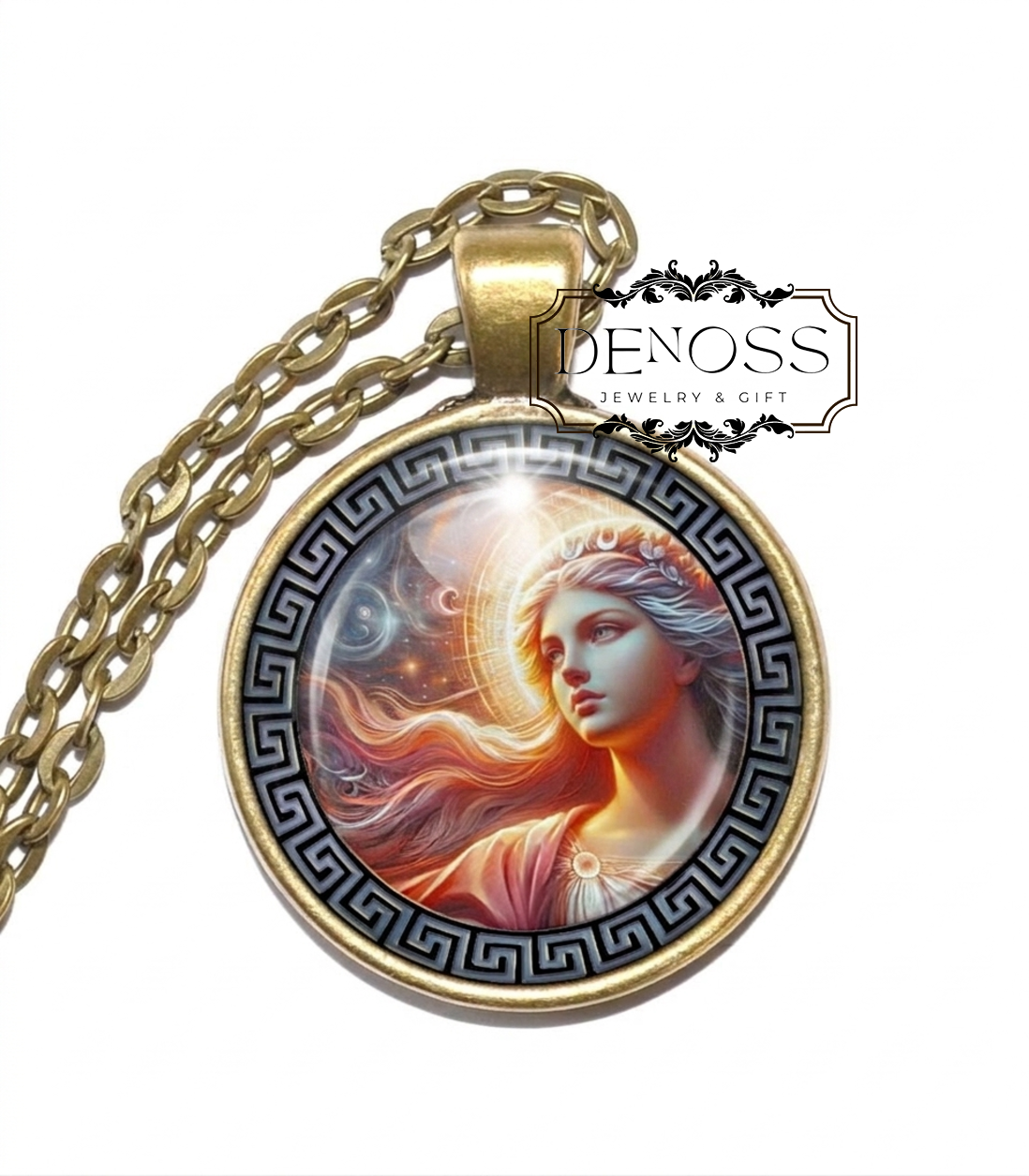 HEMERA Necklace,Goddess of the Day,Dispel the Darkness,Bringing Light,Greek, Mythology,Glass Pendant
