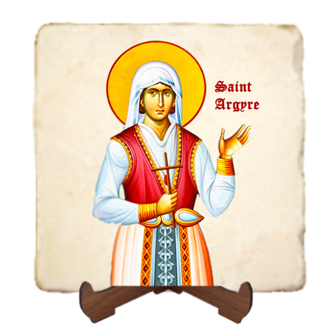 St.Argyre Icon,Women Saint,Marble Icon,Handmade,Prayer gift,Christian Icon