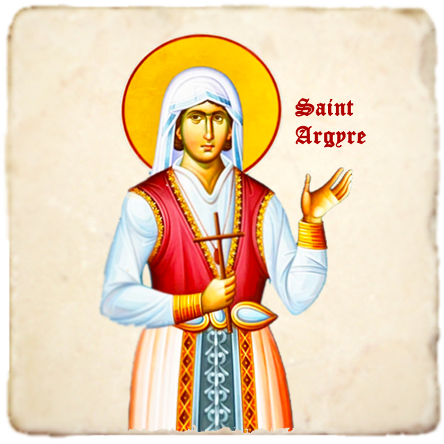 St.Argyre Icon,Women Saint,Marble Icon,Handmade,Prayer gift,Christian Icon