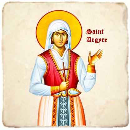 St.Argyre Icon,Women Saint,Marble Icon,Handmade,Prayer gift,Christian Icon