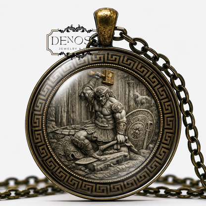 HEPHAESTUS Necklace,God of Blacksmiths,God of Fire,Greek,Mythology,God of Carpenters,God of Artisans,God of Volcanos