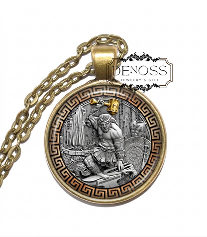 HEPHAESTUS Necklace,God of Blacksmiths,God of Fire, Greek, Mythology,God of Carpenters,God of Artisans,God of Volcanos