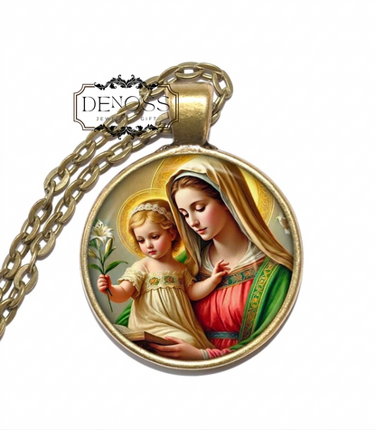 SAINT ANNE Necklace,Patron Saint of Unmarried Women,Patron Saint of Housewives,Patron Saint of Women in Labor