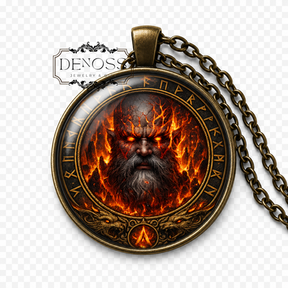 SURTR Necklace,Fire Giant of Renewal,Wielder of the Blazing Sword,Lord of Muspelheim’s Fire,Wielder of the Blazing Sword,Norse