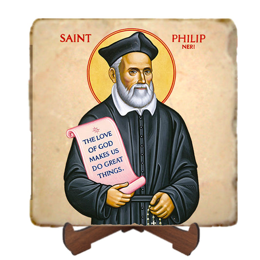 St.Philip Neri Icon,Men Saints,Marble Icon,Handmade,Prayer gift,Christian Icon