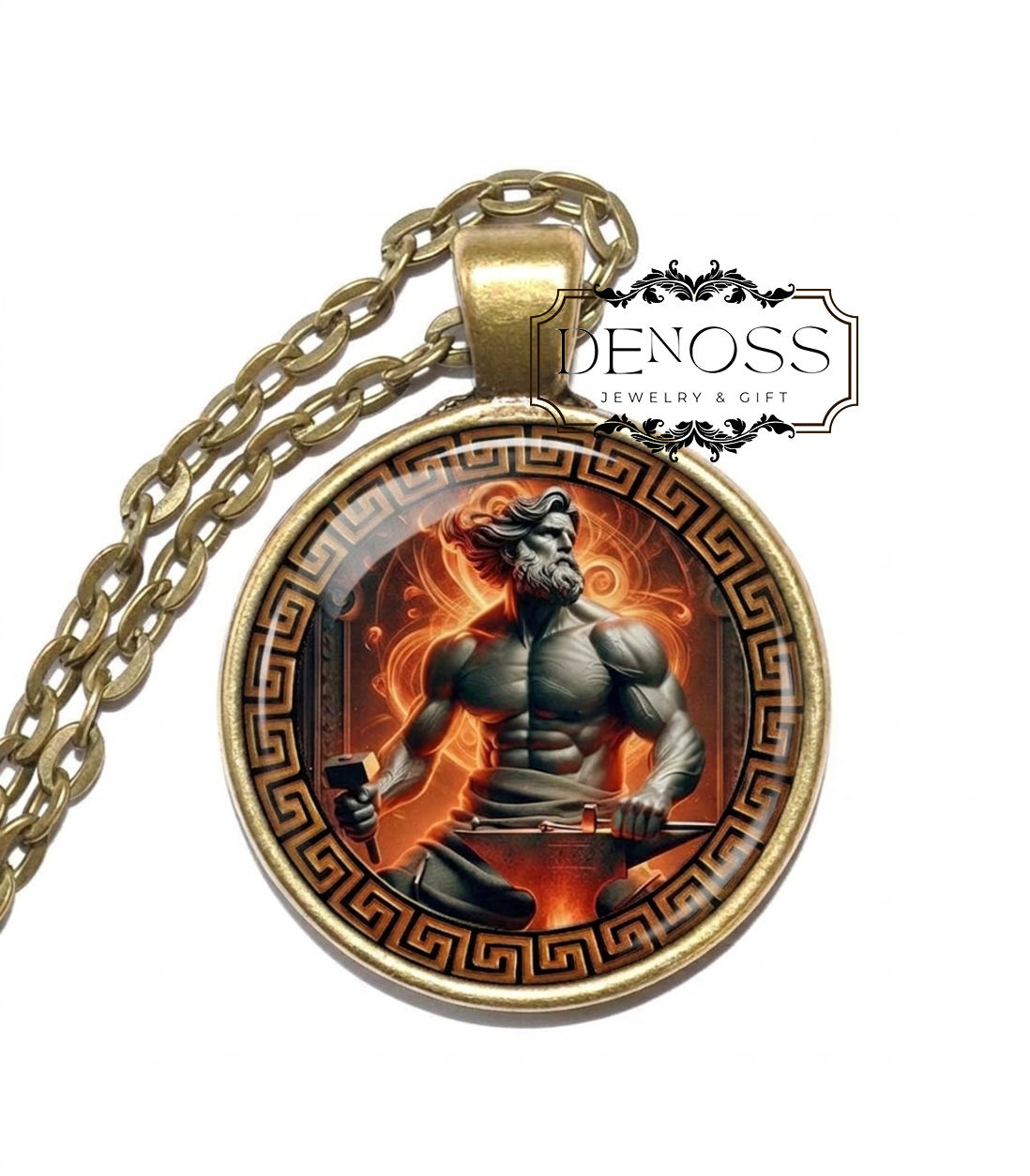 HEPHAESTUS Necklace,God of Blacksmiths,God of Fire,Greek, Mythology,God of Carpenters,God of Artisans