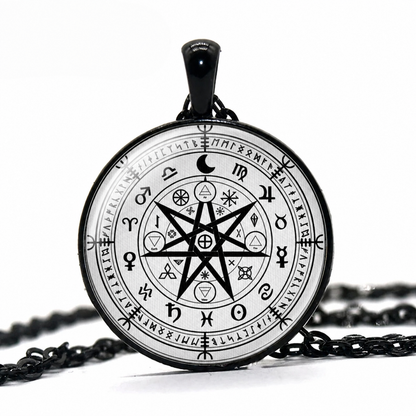 Protection Wiccan Rune Pendant Necklace,Glass Jewelry