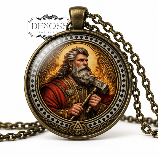 SVAROG Necklace,Slavic God of Fire & Craftsmanship,Symbol of Creation and Transformation,Mythology Jewelry - Denoss