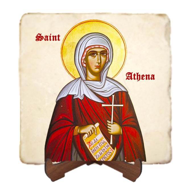 St.Athena Icon,Women Saint,Marble Icon,Handmade,Prayer gift,Christian Icon