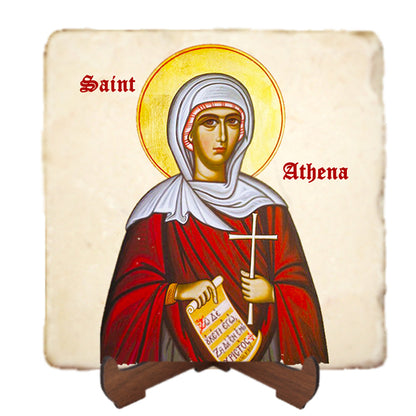 St.Athena Icon,Women Saint,Marble Icon,Handmade,Prayer gift,Christian Icon