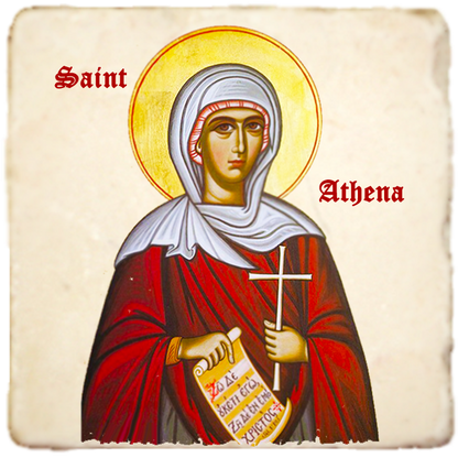 St.Athena Icon,Women Saint,Marble Icon,Handmade,Prayer gift,Christian Icon