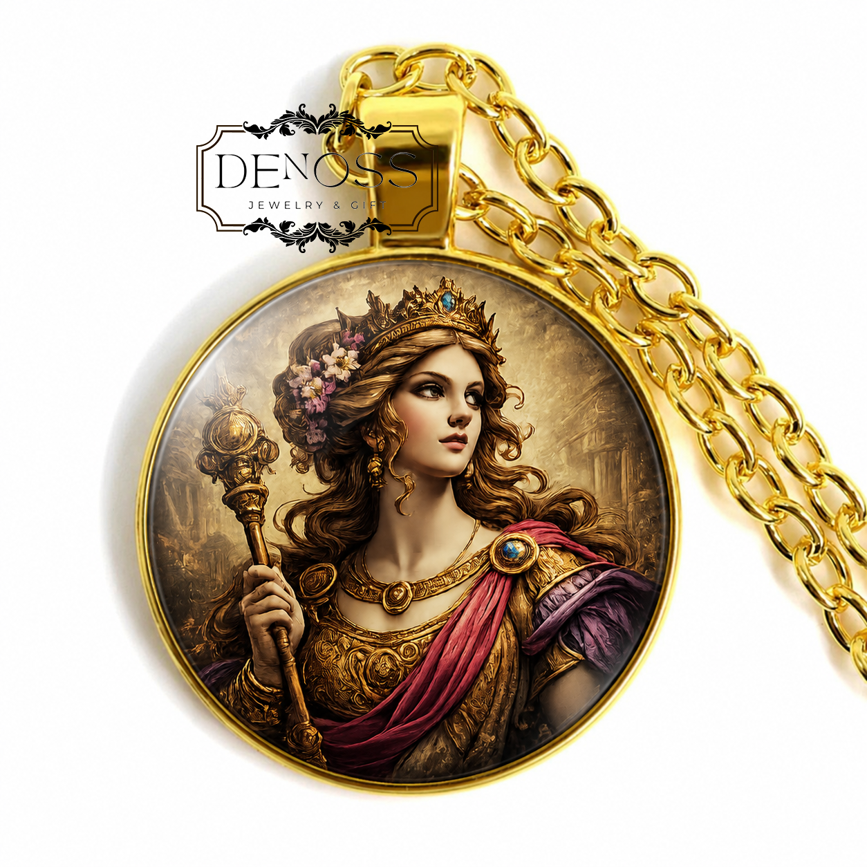 HERA Necklace,Goddess of Marriage,Goddess of Childbirth,Goddess of Women,Queen of Olympus,Goddess of Family,Greek