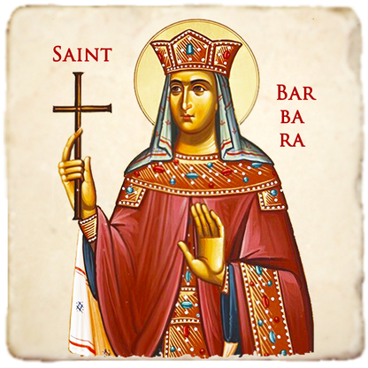 St.Barbara Icon,Women Saint,Marble Icon,Handmade,Prayer gift,Christian Icon