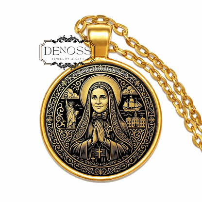 Saint Frances Xavier Cabrini Necklace,Patron Saint of Immigrants Necklace,Christian Gift