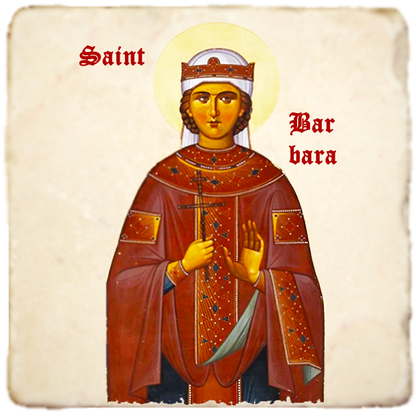 St.Barbara Icon,Women Saint,Marble Icon,Handmade,Christian Icon,Prayer gift