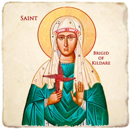 St.Brigid Icon,Women Saint,Marble Icon,Handmade,Prayer gift,Christian Icon