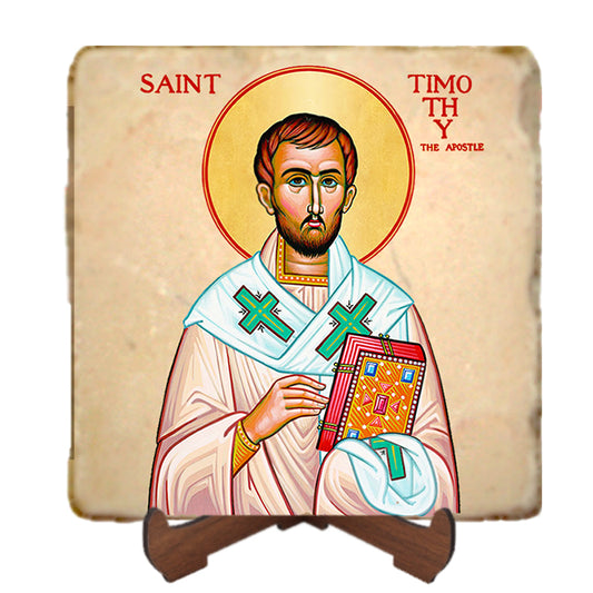 St.Timothy Icon,Men Saints,Marble Icon,Handmade,Prayer gift,Christian Icon