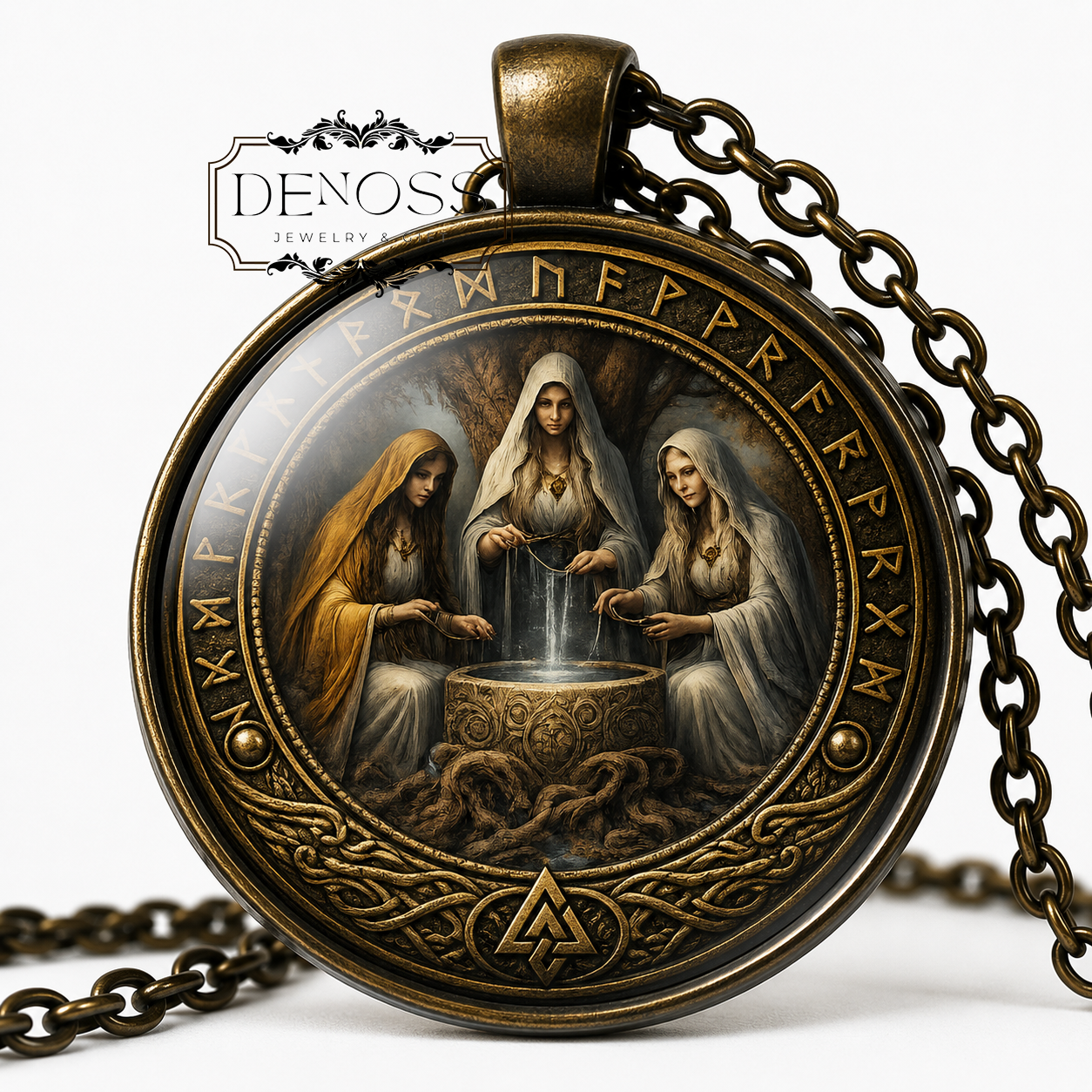 THE NORNS Necklace,Norse Mythology,Human Destiny,Urðr,Verðandi,Skuld,Scandinavian,Yggdrasil