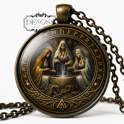 THE NORNS Necklace,Norse Mythology,Human Destiny,Urðr,Verðandi,Skuld,Scandinavian,Yggdrasil